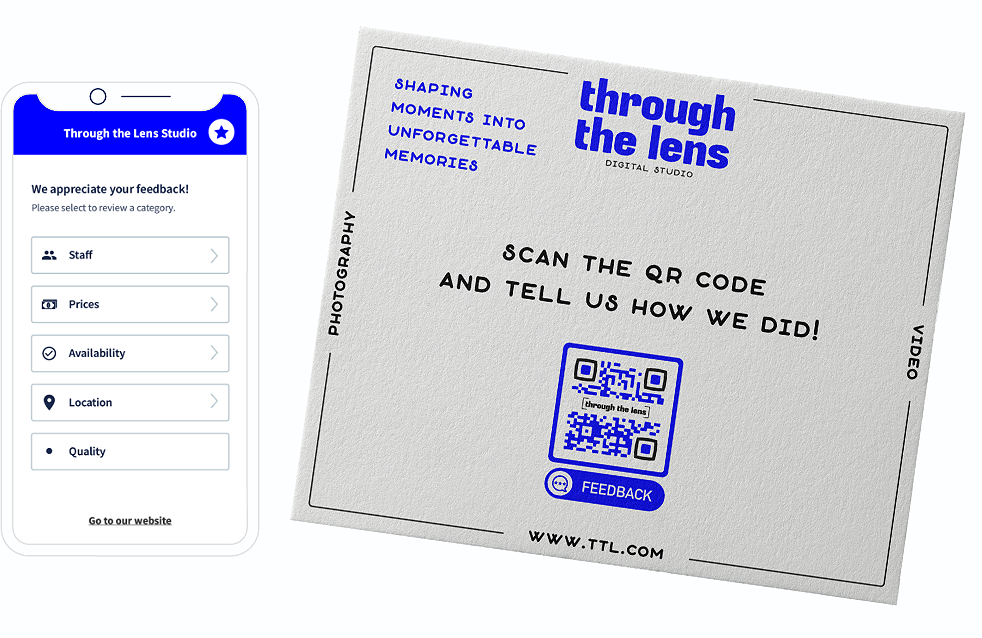 QR Code idea on a flyer with a landing page that asks for detailed feedback when scanned